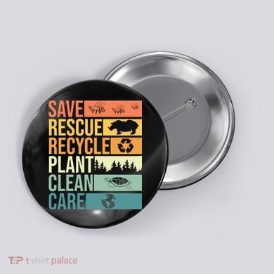 Save The Planet Climate Change Earth Day Button