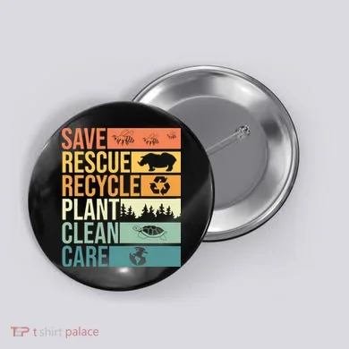 Save The Planet Climate Change Earth Day Button