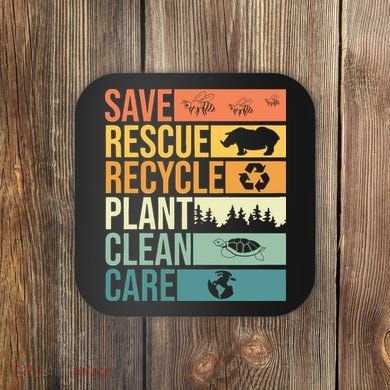 Save The Planet Climate Change Earth Day Coaster