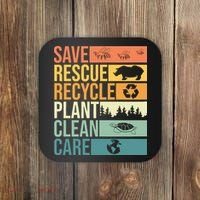 Save The Planet Climate Change Earth Day Coaster thumb 0