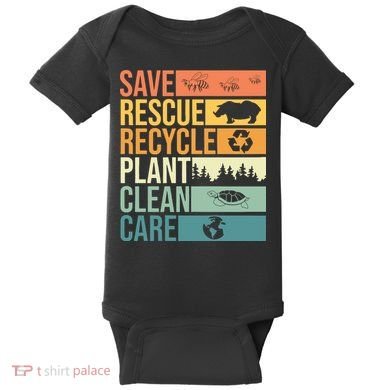 Save The Planet Climate Change Earth Day Baby Bodysuit