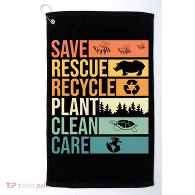 Save The Planet Climate Change Earth Day Golf Towel