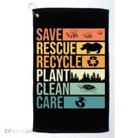 Save The Planet Climate Change Earth Day Golf Towel thumb 0