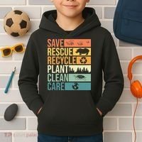 Save The Planet Climate Change Earth Day Kids Hoodie thumb 2