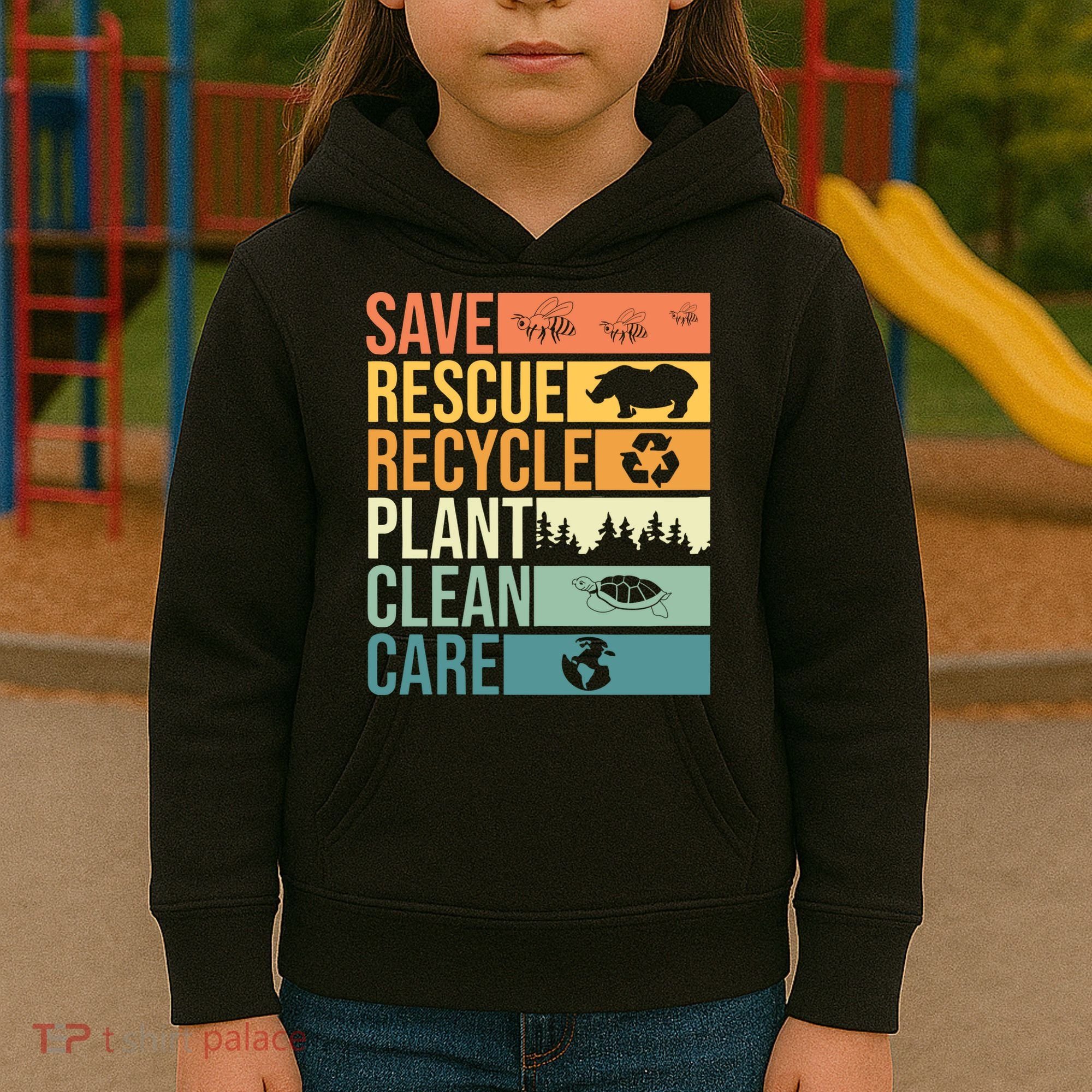 Save The Planet Climate Change Earth Day Kids Hoodie