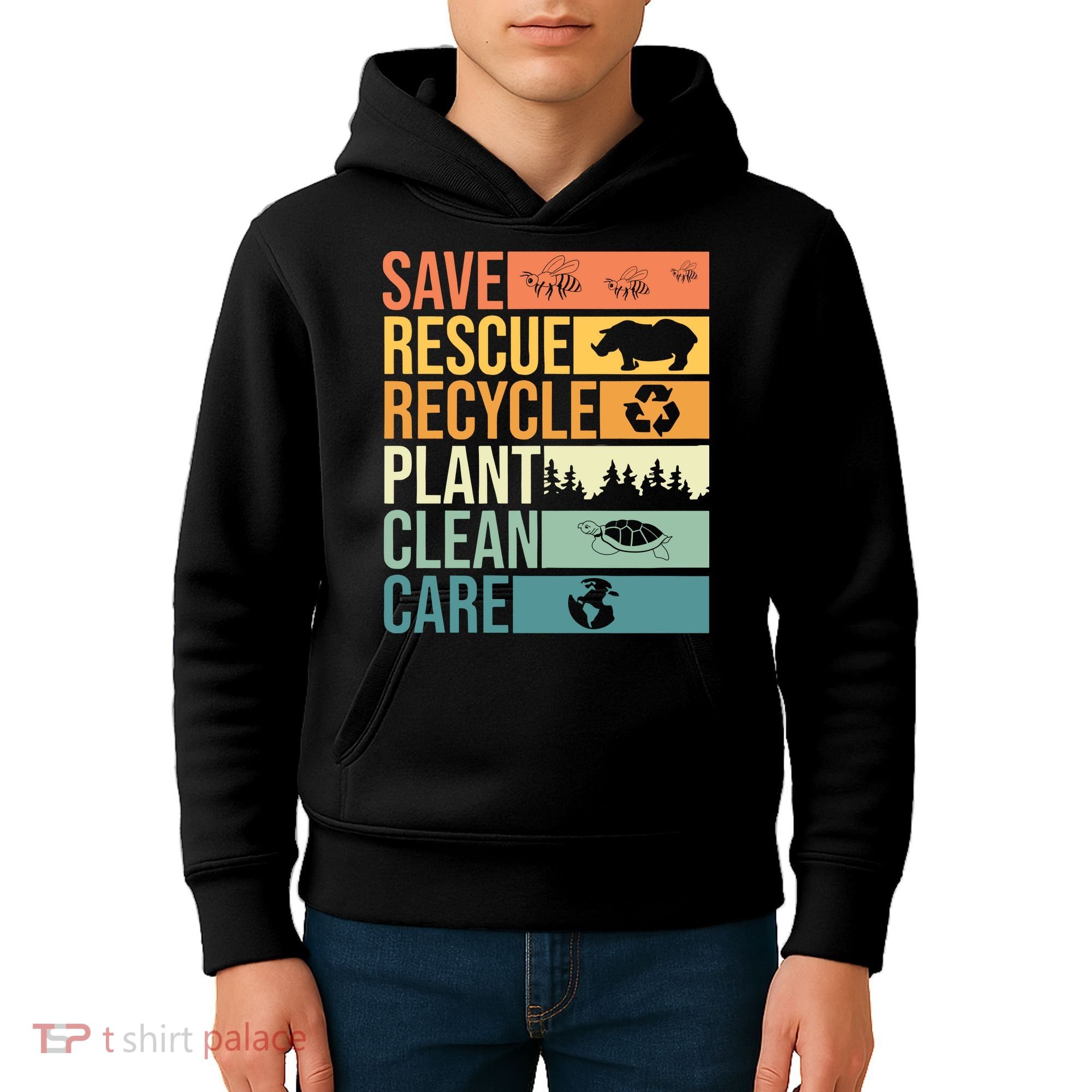 Save The Planet Climate Change Earth Day Kids Hoodie