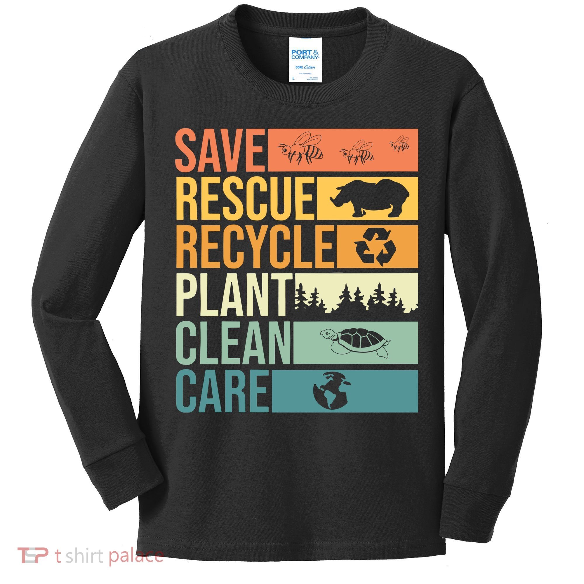 Save The Planet Climate Change Earth Day Kids Long Sleeve Shirt