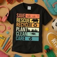 Save The Planet Climate Change Earth Day Kids T-Shirt thumb 3