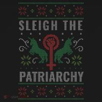 Sleigh the Patriarchy Feminist Button thumb 1