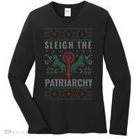 Sleigh the Patriarchy Feminist Women's Long Sleeve Shirt thumb 0