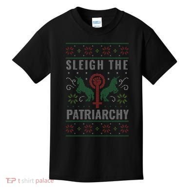 Sleigh the Patriarchy Feminist Kids T-Shirt