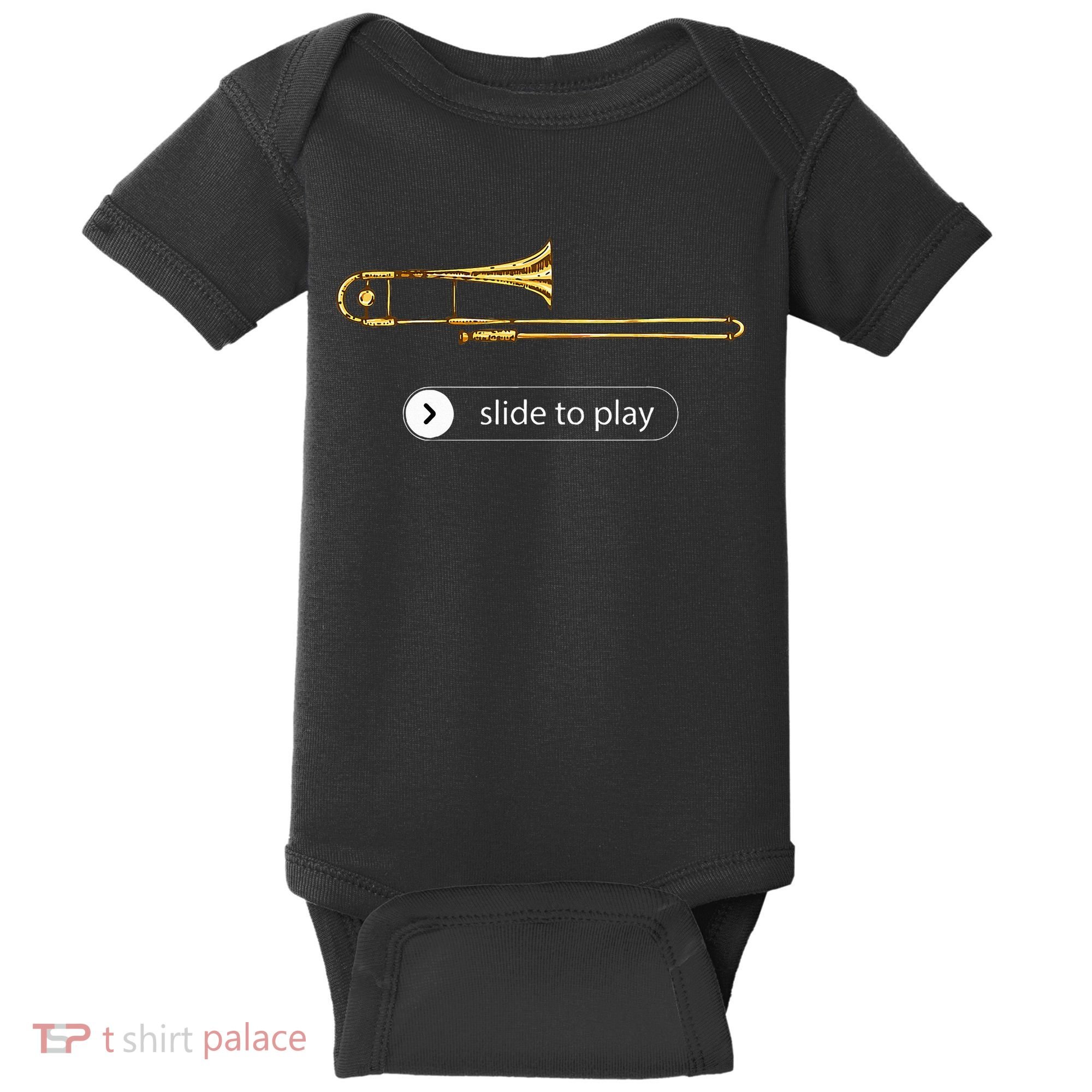 Slide To Play Funny Trombone Baby Bodysuit