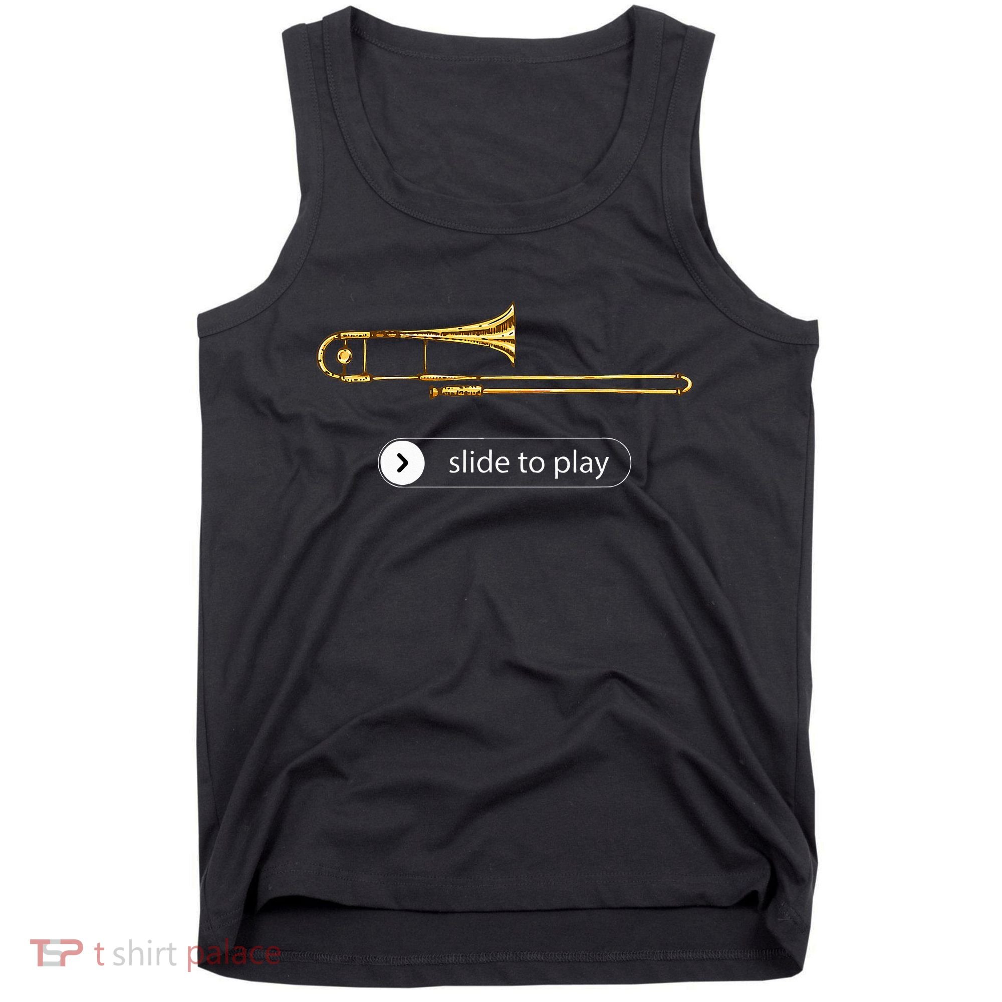 Slide To Play Funny Trombone Tank Top