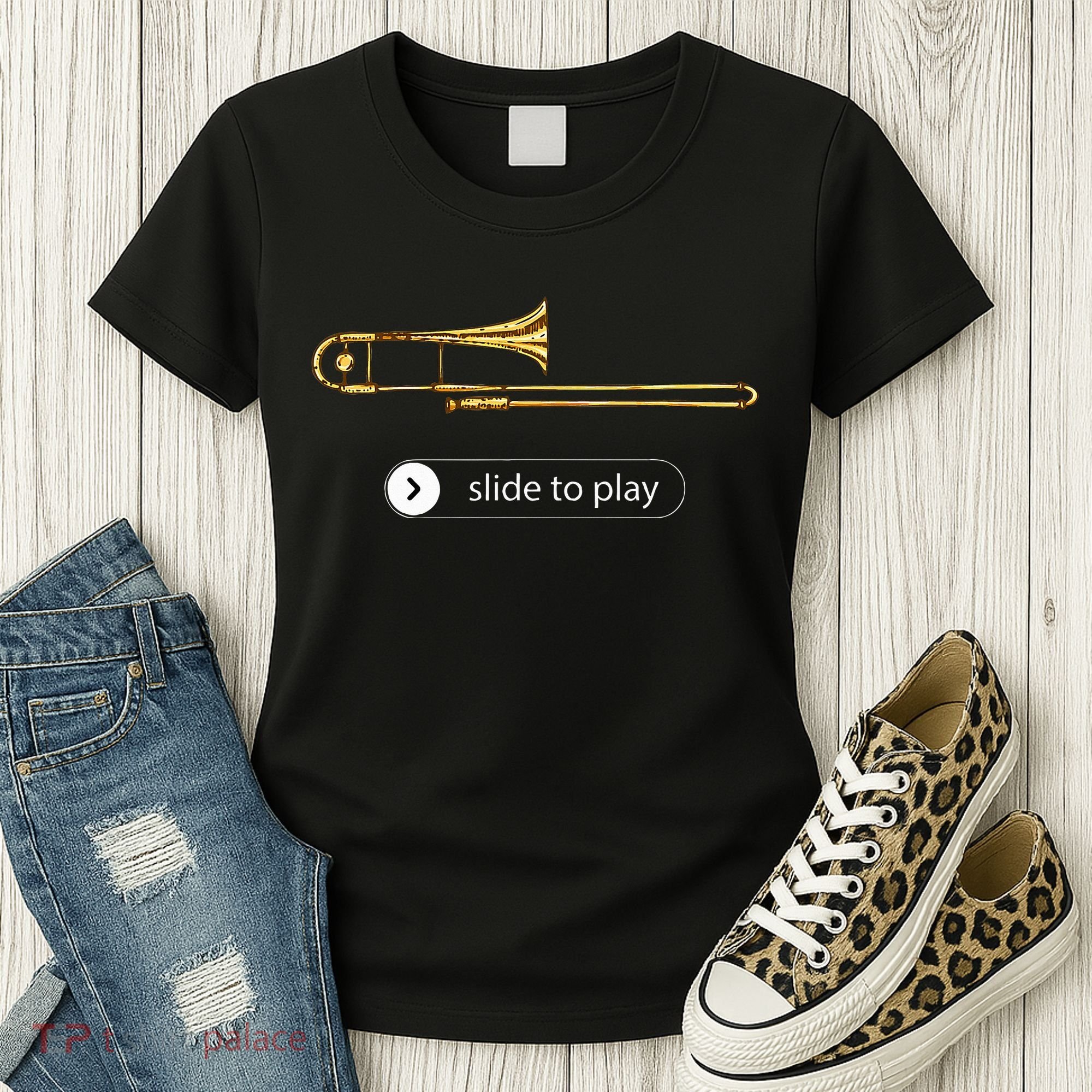 Slide To Play Funny Trombone Women's T-Shirt