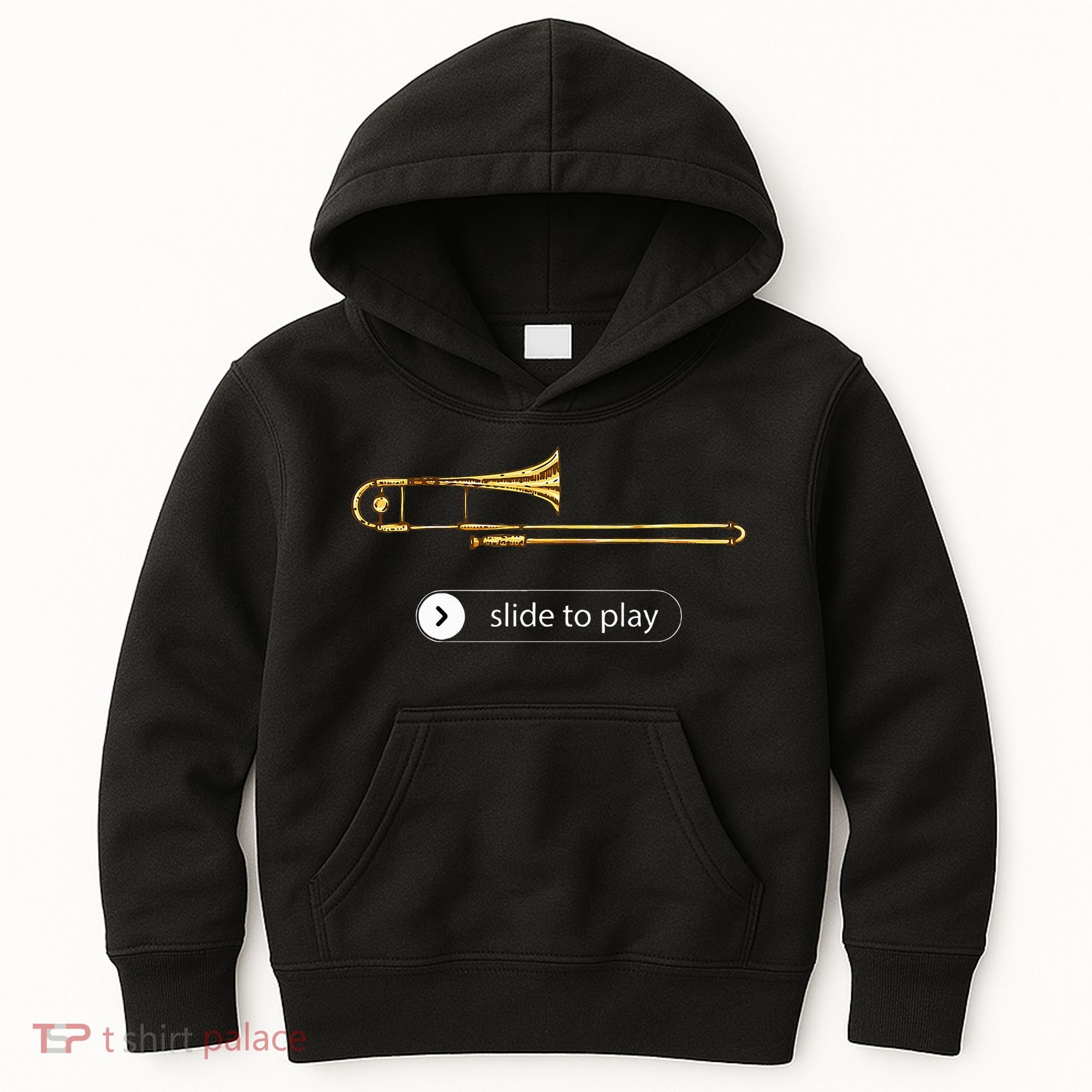 Slide To Play Funny Trombone Kids Hoodie