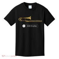 Slide To Play Funny Trombone Kids T-Shirt thumb 0