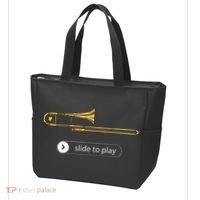 Slide To Play Funny Trombone Tote Bag thumb 3