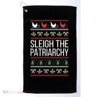 Sleigh The Patriarchy Feminist Christmas Lover Cute Gift Golf Towel thumb 0