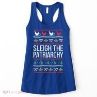 Sleigh The Patriarchy Feminist Christmas Lover Cute Gift Women's Tank Top thumb 0