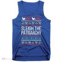 Sleigh The Patriarchy Feminist Christmas Lover Cute Gift Tank Top thumb 0