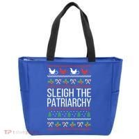 Sleigh The Patriarchy Feminist Christmas Lover Cute Gift Tote Bag thumb 0