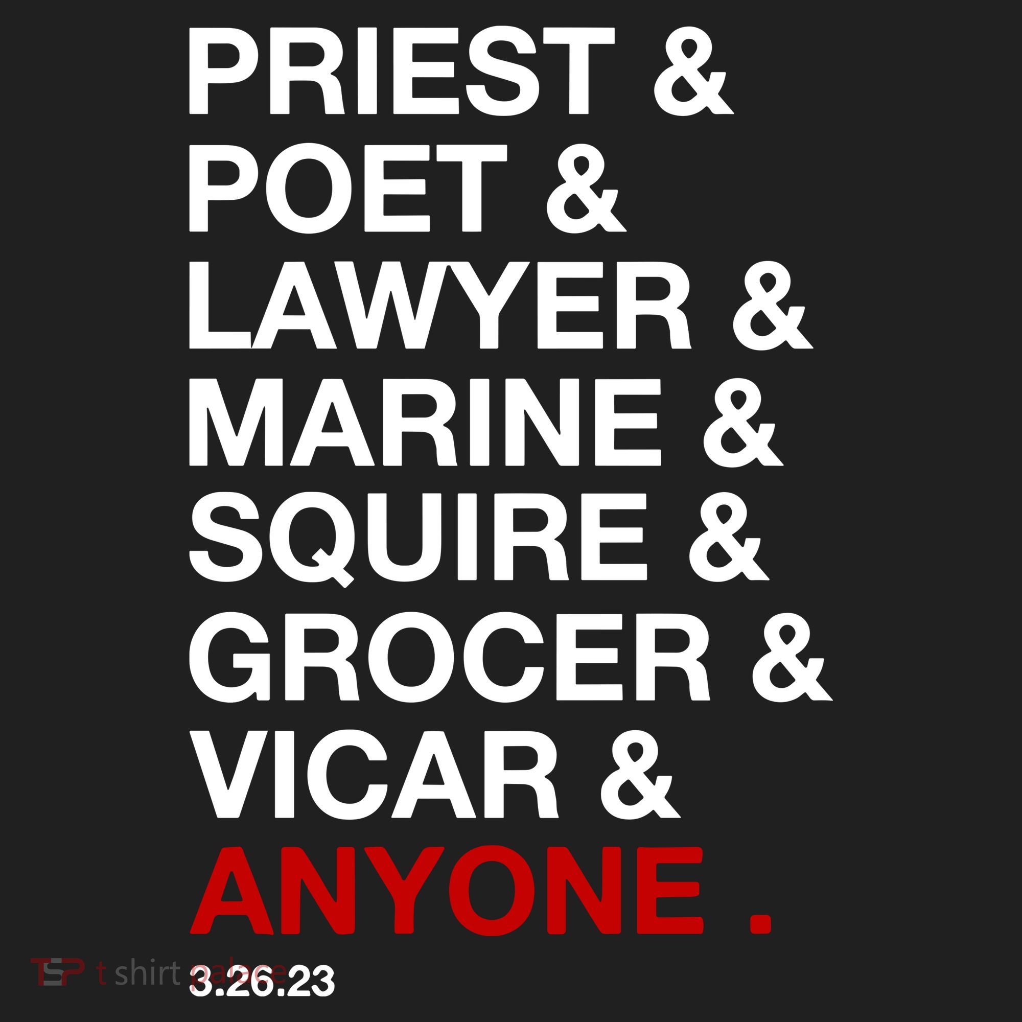Sweeney Todd Priest Poet Lawyer Marine Squire Grocer Vicar Anyone Beanie