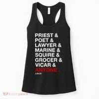 Sweeney Todd Priest Poet Lawyer Marine Squire Grocer Vicar Anyone Women's Tank Top thumb 0