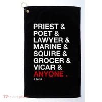 Sweeney Todd Priest Poet Lawyer Marine Squire Grocer Vicar Anyone Golf Towel thumb 0