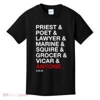 Sweeney Todd Priest Poet Lawyer Marine Squire Grocer Vicar Anyone Kids T-Shirt thumb 0
