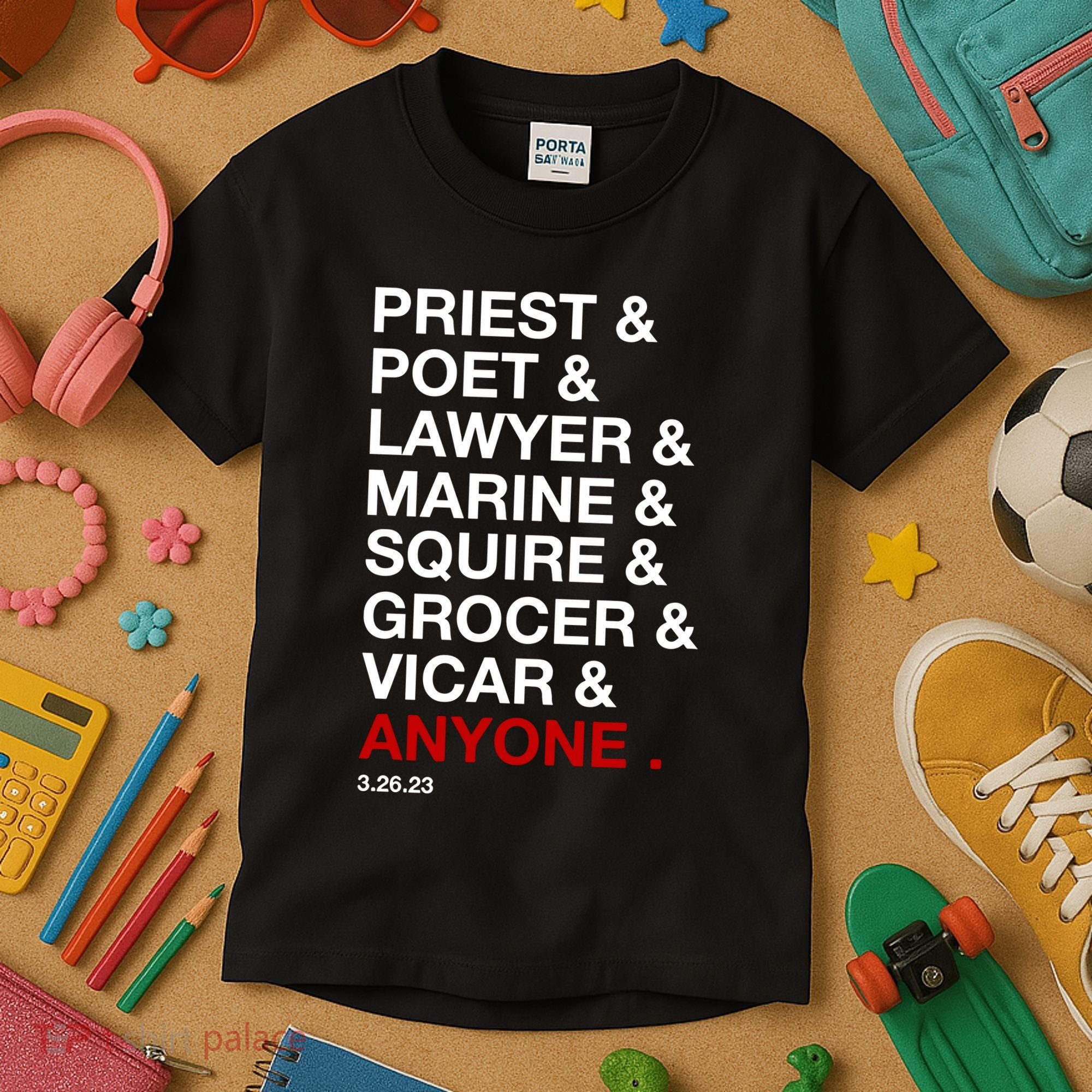 Sweeney Todd Priest Poet Lawyer Marine Squire Grocer Vicar Anyone Kids T-Shirt