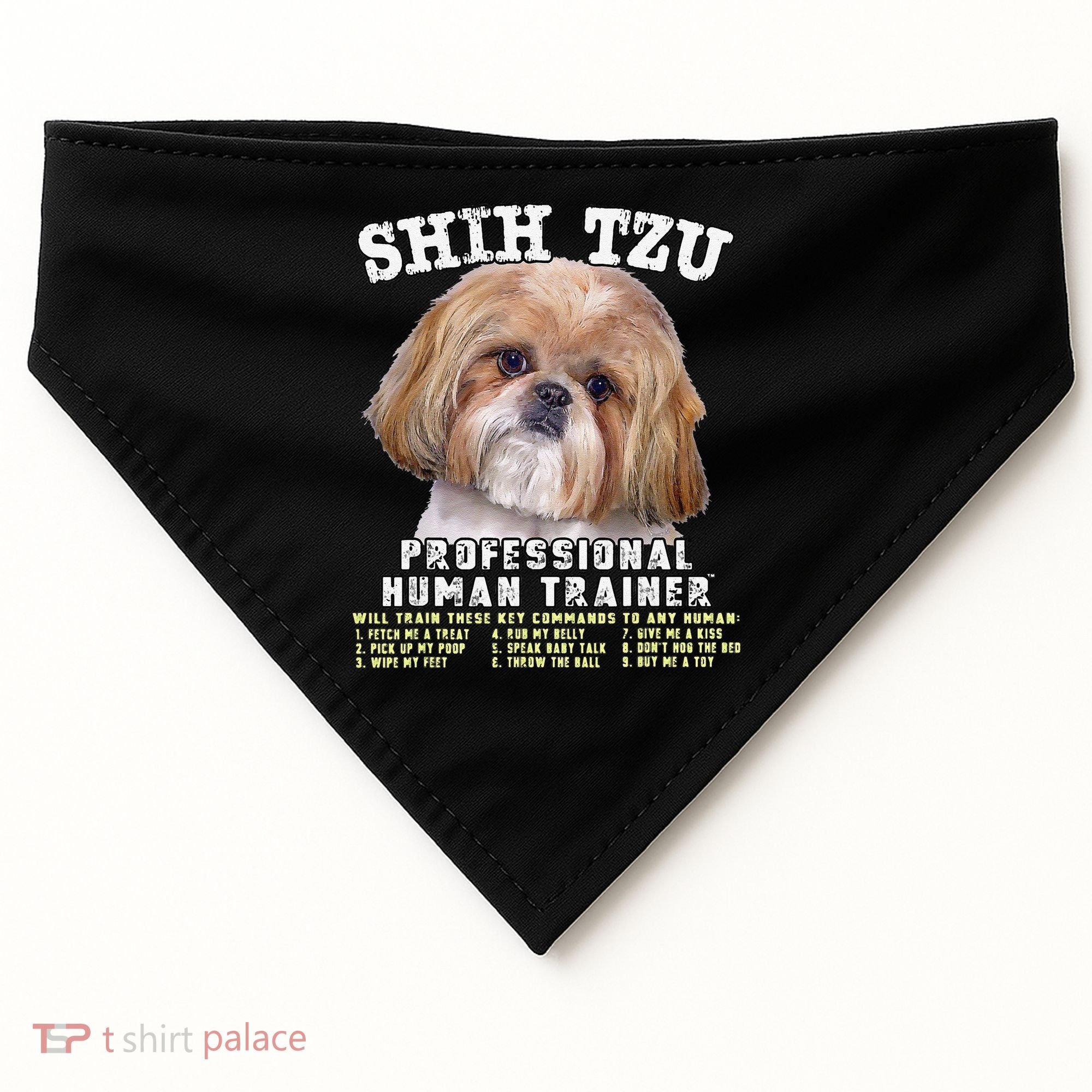 Shih Tzu Professional Human Trainer Cute Dog USA-Made Doggie Bandana