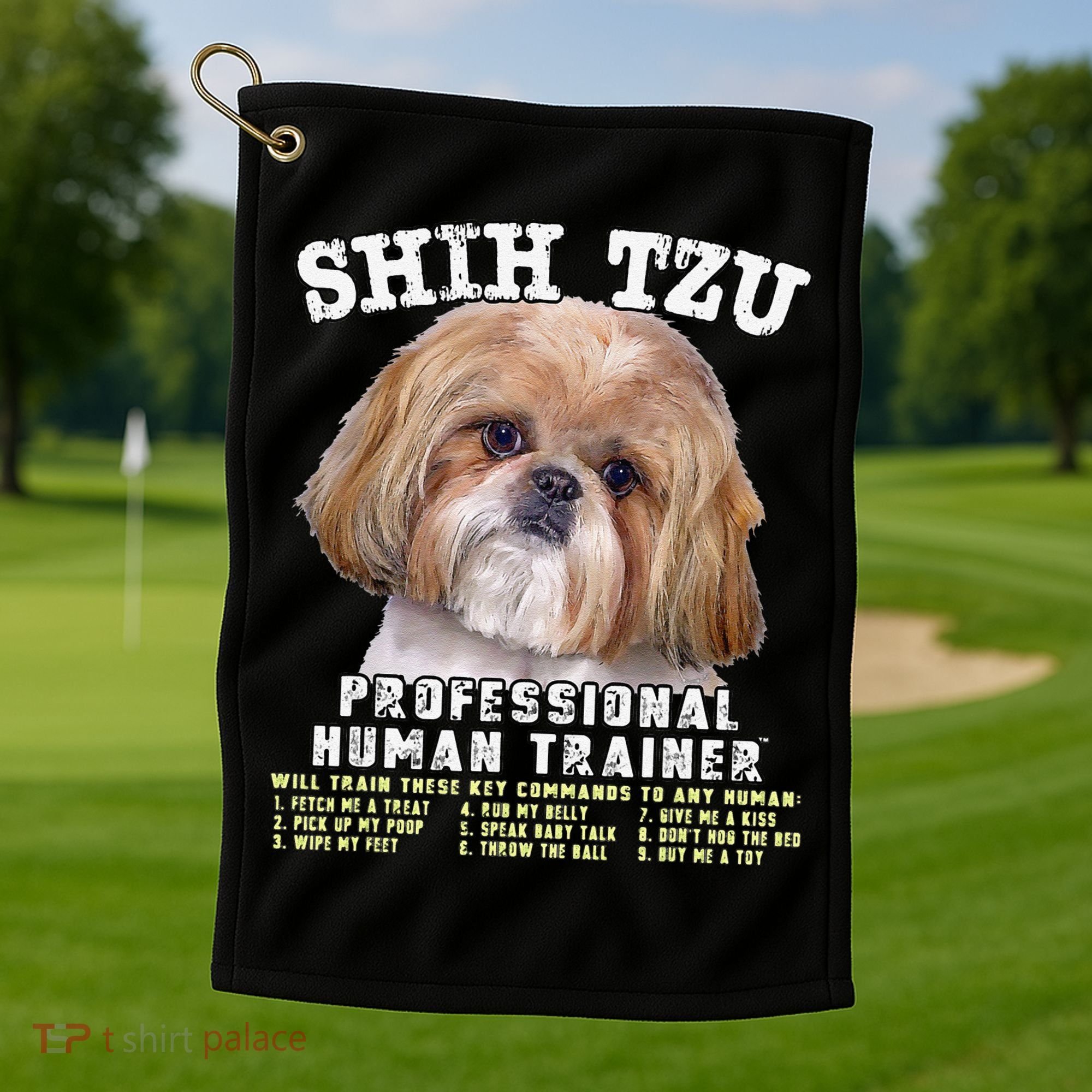Shih Tzu Professional Human Trainer Cute Dog Golf Towel