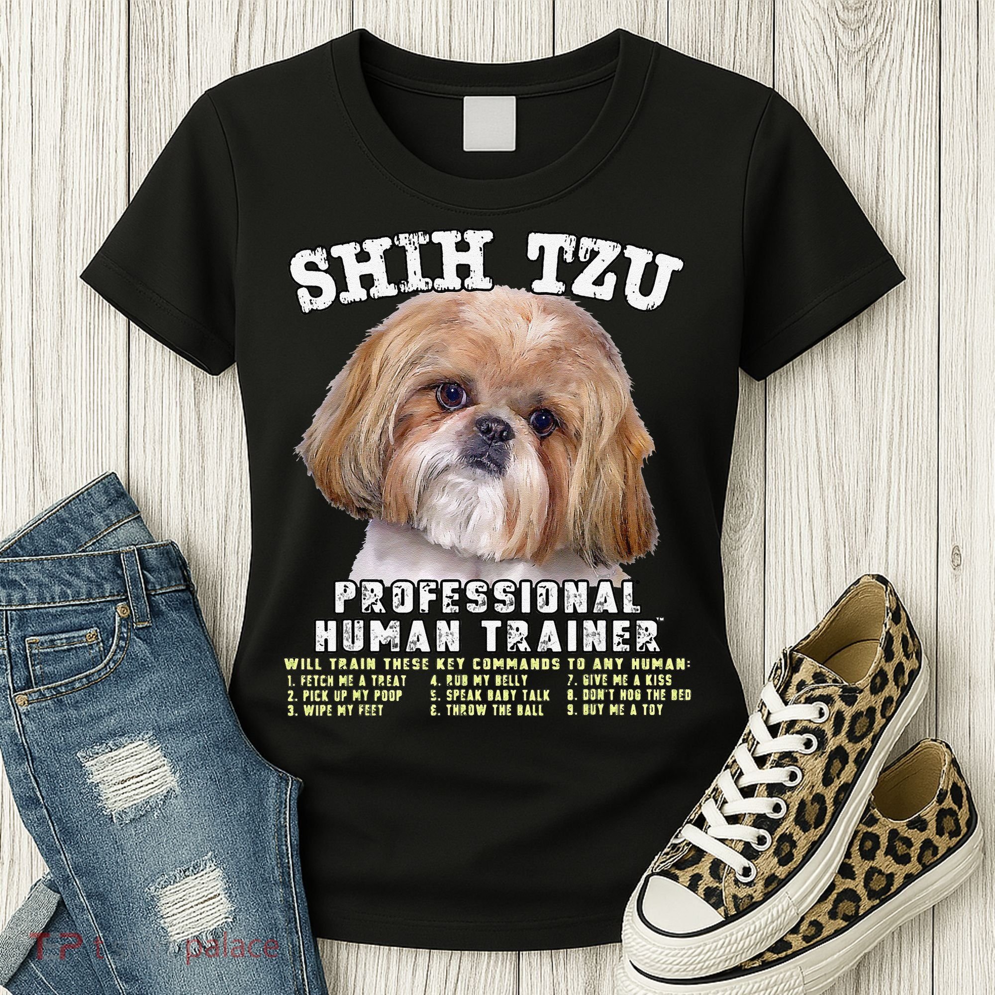Shih Tzu Professional Human Trainer Cute Dog Women's T-Shirt