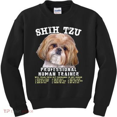 Shih Tzu Professional Human Trainer Cute Dog Kids Sweatshirt