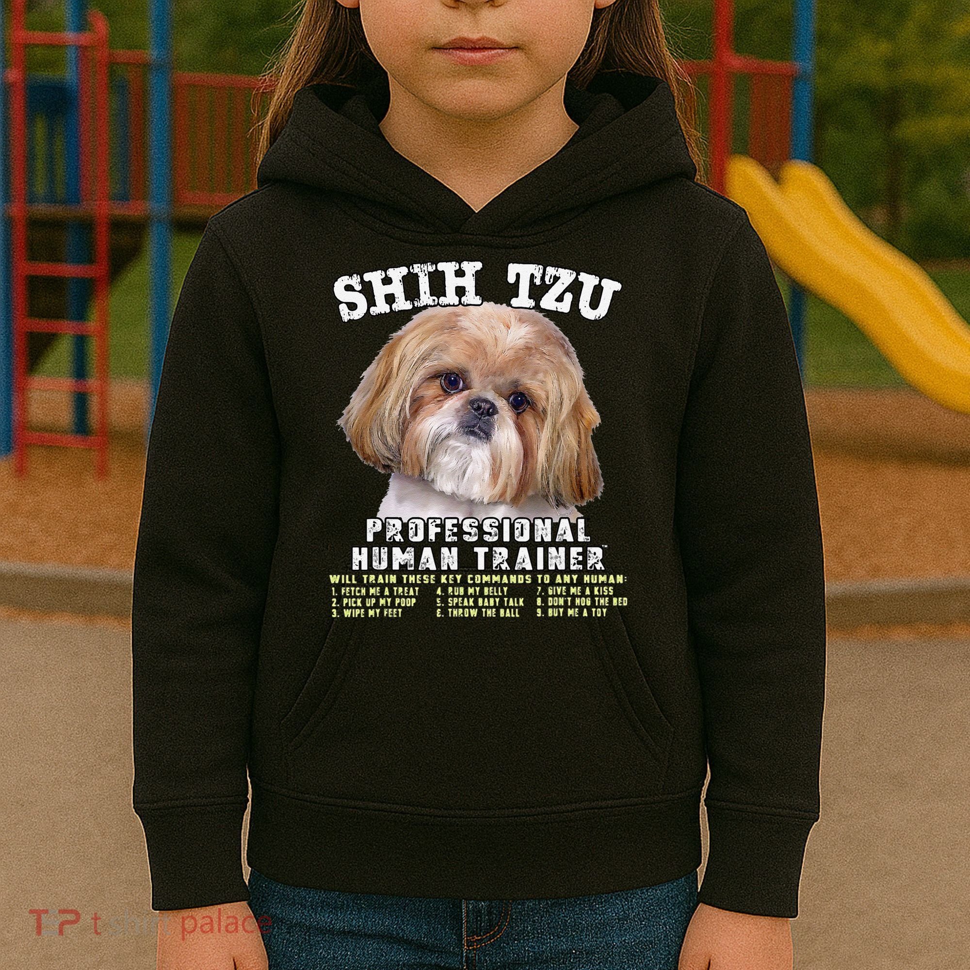 Shih Tzu Professional Human Trainer Cute Dog Kids Hoodie