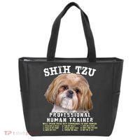 Shih Tzu Professional Human Trainer Cute Dog Tote Bag thumb 0