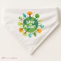 Save The Planet Earth Day Nature USA-Made Doggie Bandana thumb 0