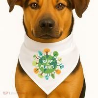 Save The Planet Earth Day Nature USA-Made Doggie Bandana thumb 1