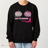 Save The Pumpkins Breast Cancer Awareness Ribbon Women's Sweatshirt thumb 0