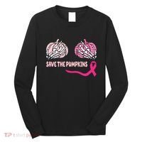Save The Pumpkins Breast Cancer Awareness Ribbon Long Sleeve Shirt thumb 0