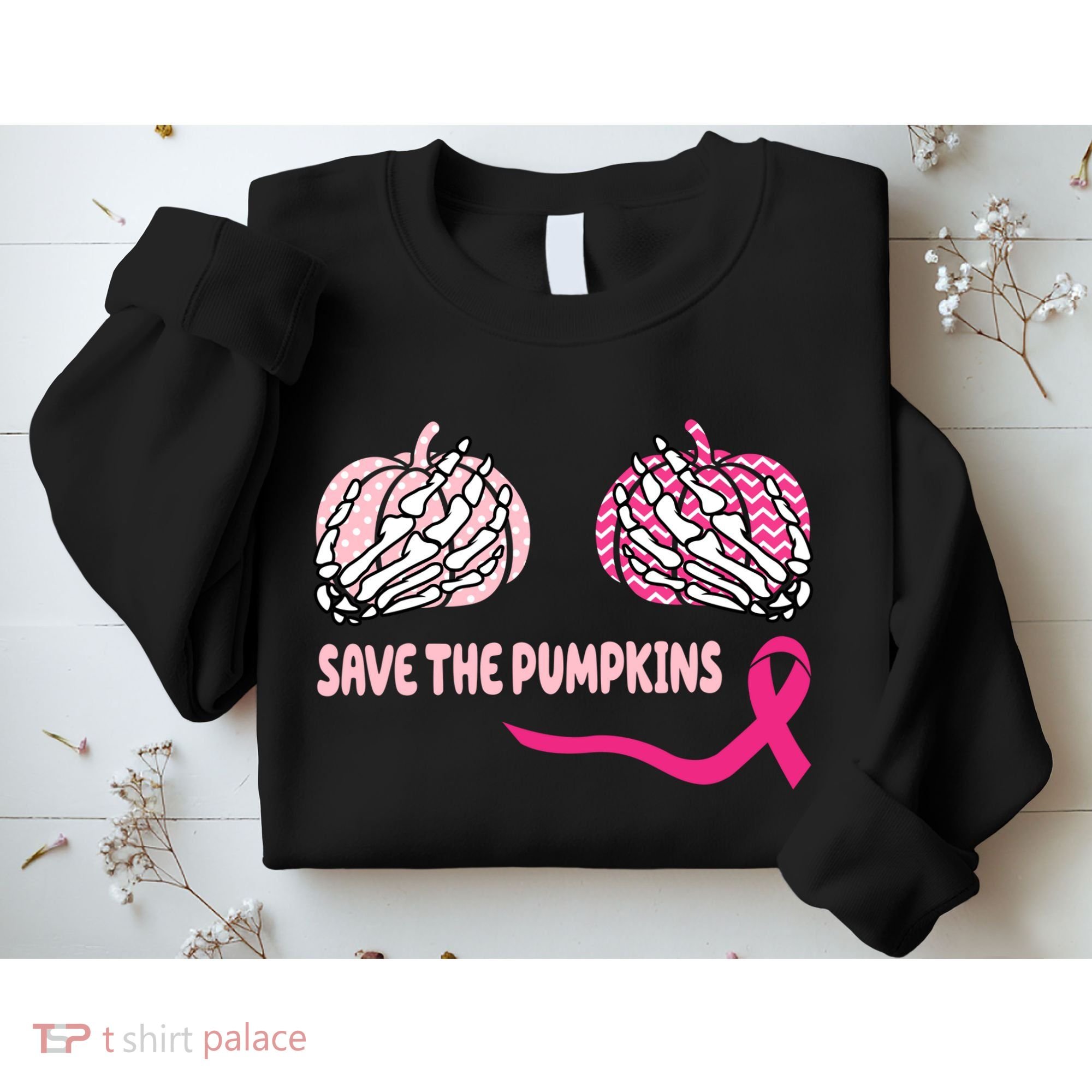 Save The Pumpkins Breast Cancer Awareness Ribbon Sweatshirt