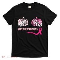 Save The Pumpkins Breast Cancer Awareness Ribbon T-Shirt thumb 0