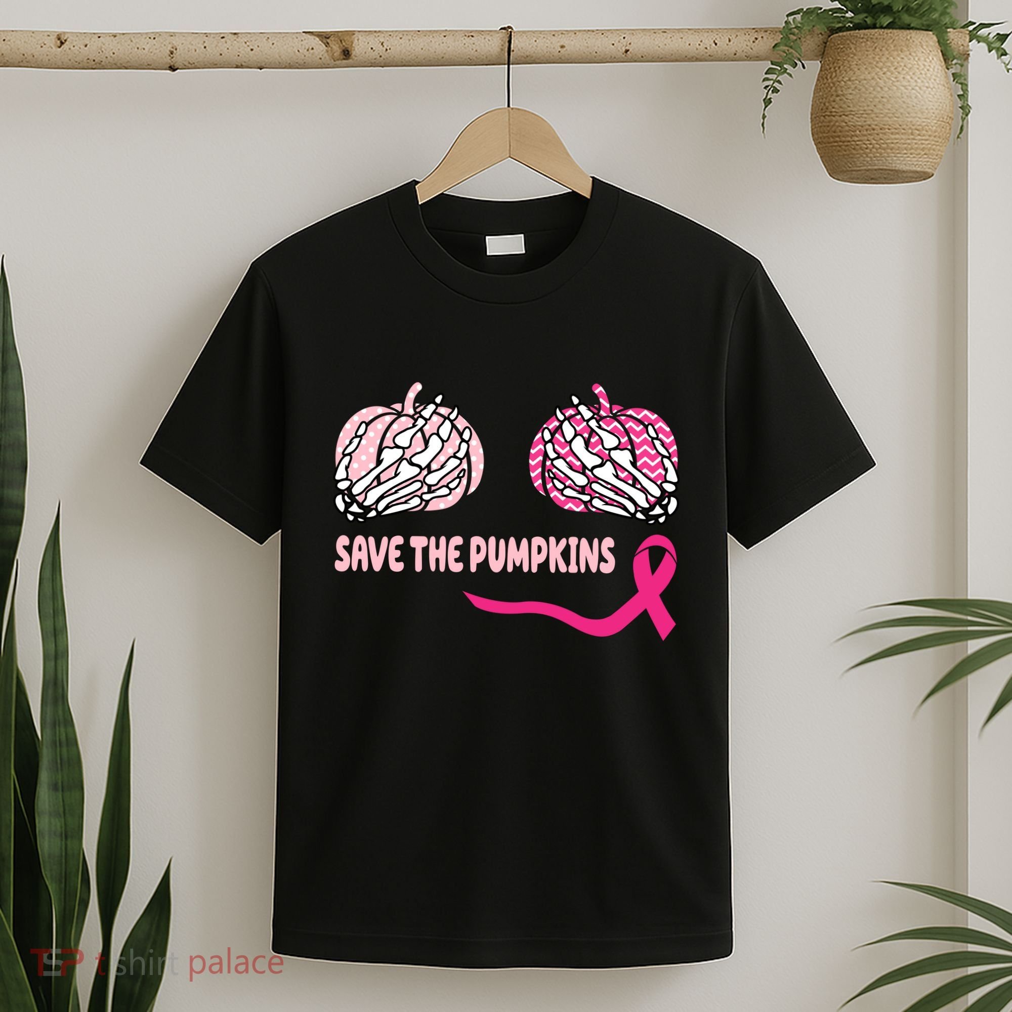 Save The Pumpkins Breast Cancer Awareness Ribbon T-Shirt
