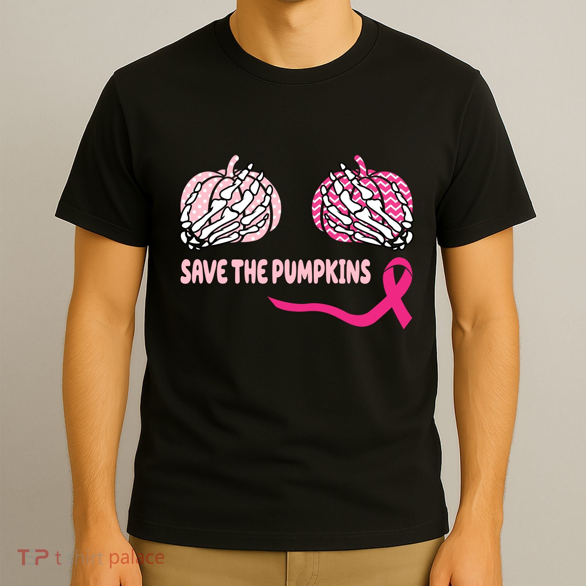 Save The Pumpkins Breast Cancer Awareness Ribbon T-Shirt