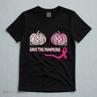 Save The Pumpkins Breast Cancer Awareness Ribbon T-Shirt thumb 5