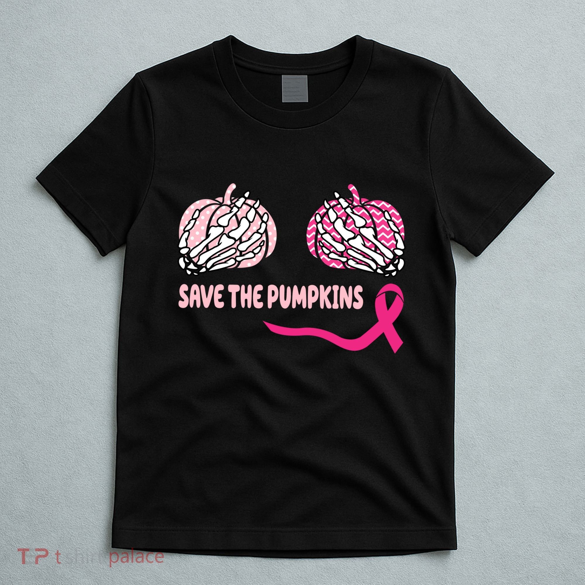 Save The Pumpkins Breast Cancer Awareness Ribbon T-Shirt