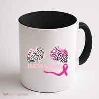 Save The Pumpkins Breast Cancer Awareness Ribbon Coffee Mug thumb 1