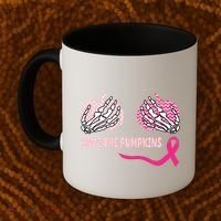 Save The Pumpkins Breast Cancer Awareness Ribbon Coffee Mug thumb 2