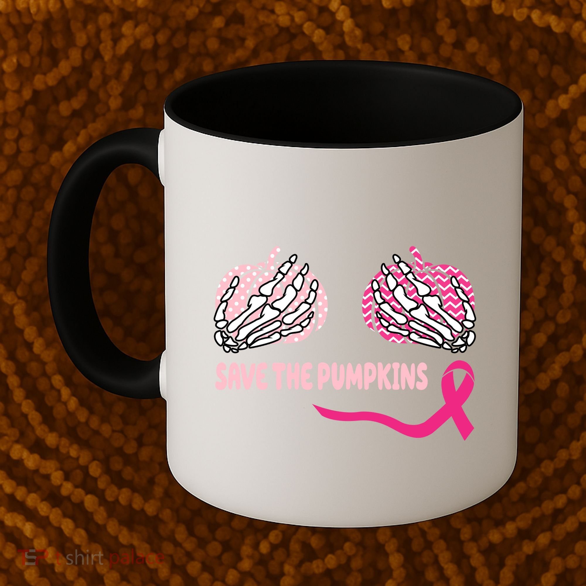 Save The Pumpkins Breast Cancer Awareness Ribbon Coffee Mug