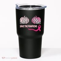Save The Pumpkins Breast Cancer Awareness Ribbon Tumbler thumb 0